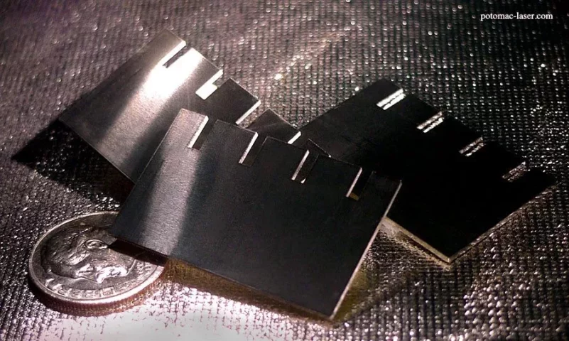 Laser-cut metal pieces