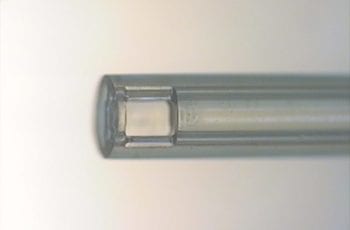 Laser-cut-window-in-Multi-Lumen-PEEK-tubing-40X
