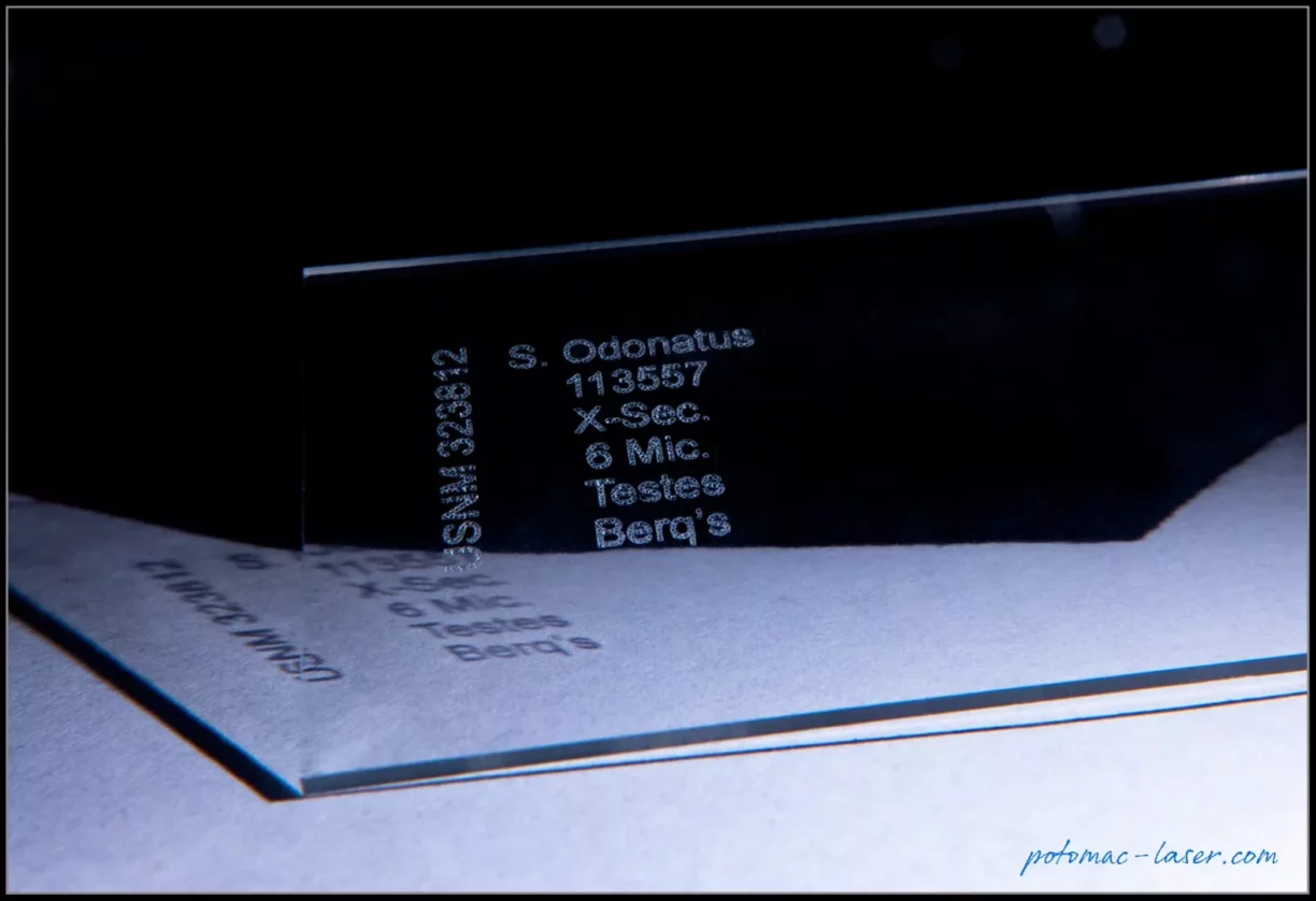 Laser-Marked Glass Slide